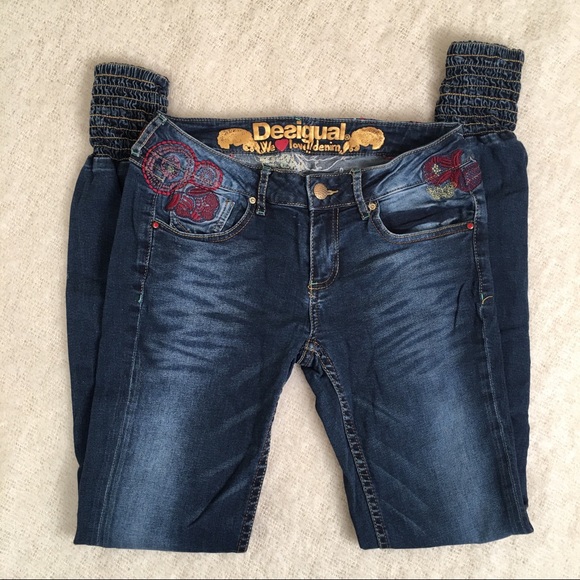 desigual embroidered jeans
